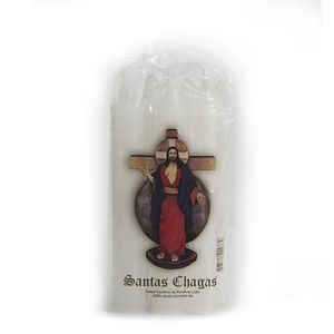 VELA JESUS DAS SANTAS CHAGAS MÉDIA BRANCA 11 CM