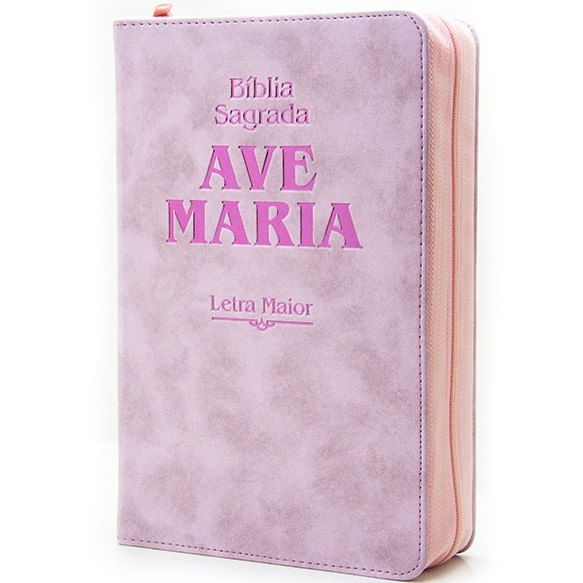 BIBLIA-AVE-MARIA-COM-ZIPER-ROSA-E-LETRA-MAIOR