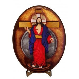 ICONE JESUS DAS SANTAS CHAGAS 11CM