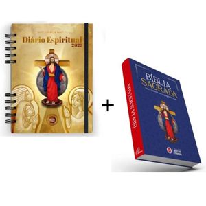 Kit Diário Espiritual 2022 + Bíblia Personalizada Jesus das Santas Chagas