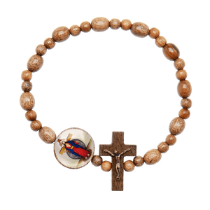 PULSEIRA DEZENA EM MADEIRA JESUS DAS SANTAS CHAGAS 11MM