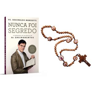 Kit Livro Nunca Foi Segredo + Terço 10mm Jesus das Santas Chagas