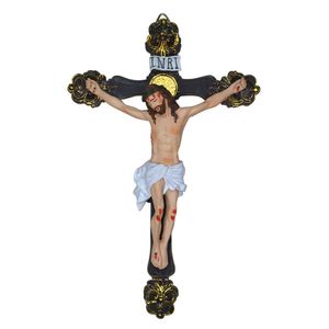 CRUCIFIXO DE PAREDE EM RESINA