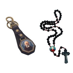 Kit Chaveiro e Terço São Padre Pio