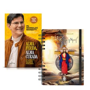 KIT DIÁRIO ESPIRITUAL 2025 CAPA PEDRA E LIVRO ALMA FERIDA ALMA CURADA