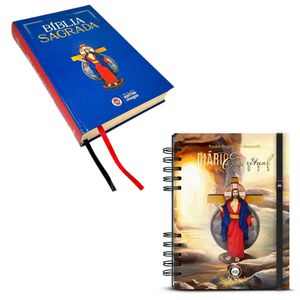 Kit Diario Espiritual 2025 e Biblia Jesus das Santas Chagas Letras Grandes