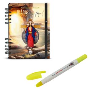 Kit Diario Espiritual 2025 e Caneta Marcador Jesus das Santas Chagas