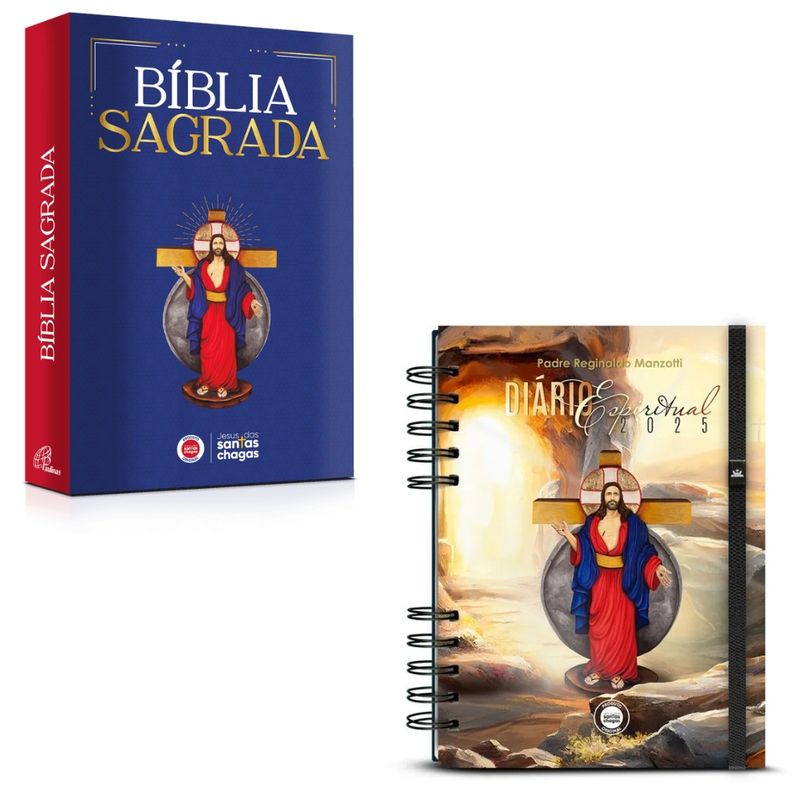 Kit-Diario-Espiritual-2025-Capa-Pedra-e-Biblia-Jesus-das-Santas-Chagas-Ed.-Paulinas