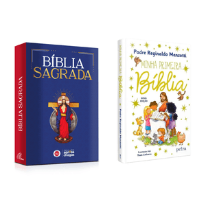 Kit Biblia Jesus das Santas Chagas e Biblia Infantil "Minha Primeira Biblia"