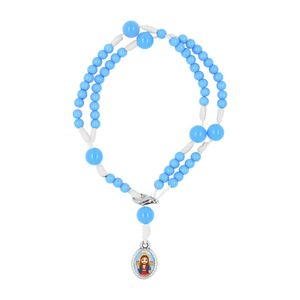 Pulseira Terço Azul Jesus das Santas Chagas
