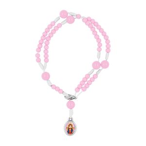 Pulseira Terço Rosa Jesus das Santas Chagas