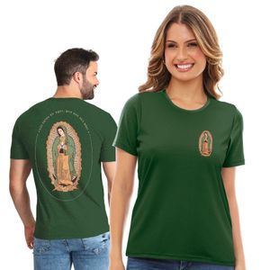 Camiseta Nossa Senhora Guadalupe Unissex Verde Militar