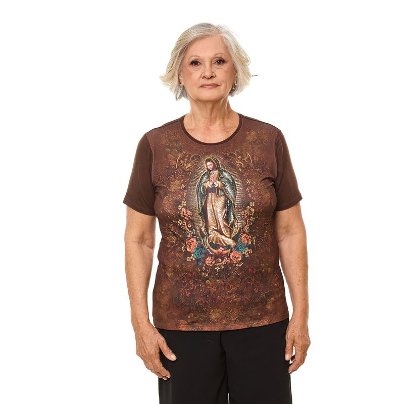 camiseta_nossa_senhora_de_guadalupe_marrom