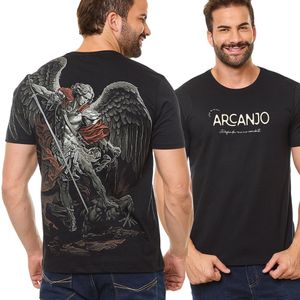 Camiseta São Miguel Arcanjo Preta | Defendei-me no Combate