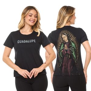 Camiseta Nossa Senhora de Guadalupe | Baby Look Preta