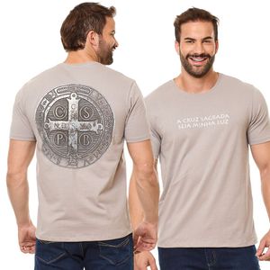 Camiseta Medalha de São Bento | A Cruz Sagrada Seja Minha Luz