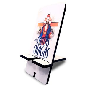 Porta-Celular Jesus das Santas Chagas MDF Por suas Chagas fomos curados