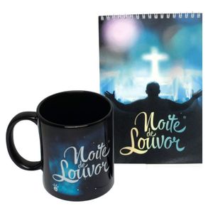 Kit Caneca e Bloco de Anotações Noite de Louvor