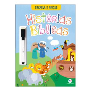 Livro Histórias da Bíblia Infantil com Caneta que Escreve e Apaga