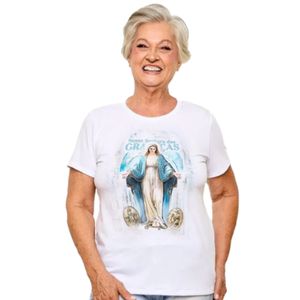 Camiseta Baby Look Nossa Senhora das Graças Branca