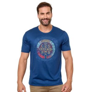 Camiseta Masculina Medalha de São Bento Azul