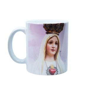 Caneca Nossa Senhora de Fátima Cerâmica 325ml