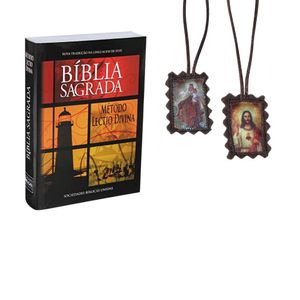 Kit Bíblia Lectio Divina Escapulário Tecido Nossa Senhora do Carmo