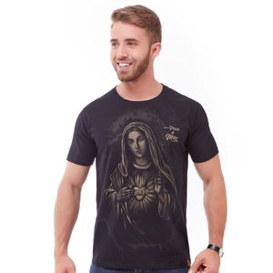 Camiseta Unissex Sagrado Coração de Jesus e Imaculado Coração de Maria