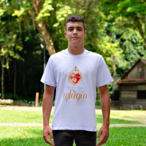 Camiseta Unissex Branca Sagrado Coração de Jesus