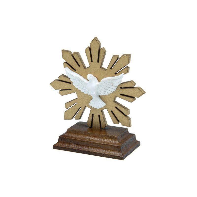 Adorno de Mesa Espirito Santo Petestal Raios Dourado -6-.jpg