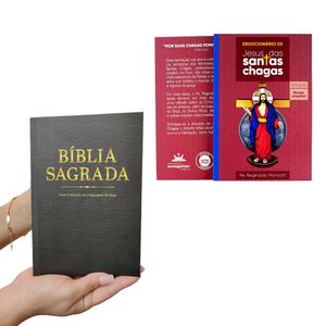 Kit Bíblia Sagrada Nova Tradução e Devocionário Jesus das Santas Chagas