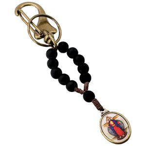 Chaveiro Jesus das Santas Chagas 8mm Preto Emborrachado