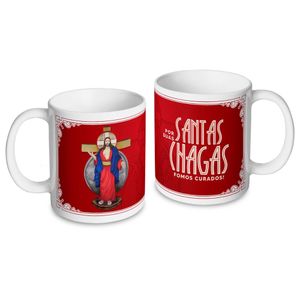 Caneca Jesus das Santas Chagas Vermelha Arabesco
