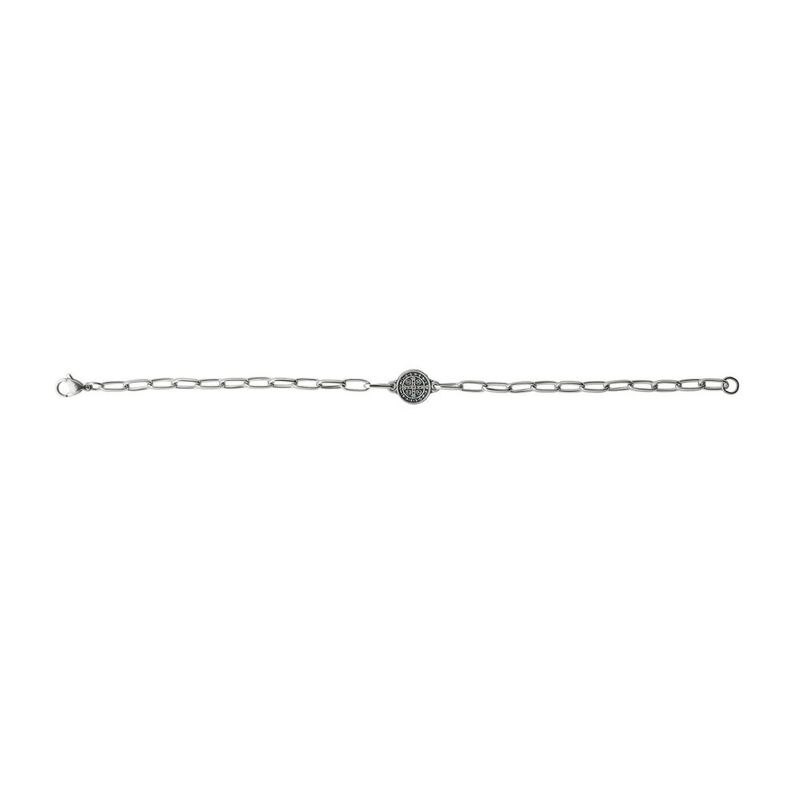 Pulseira Medalha de Sao Bento Inox -3-