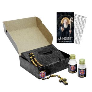 Kit Sacramental Terço Sal e Água São Bento