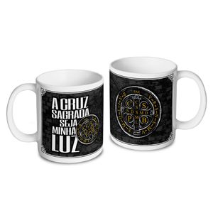 Caneca Medalha de São Bento Preta Arabesco