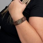 Pulseira Sao Miguel Arcanjo Couro -2-