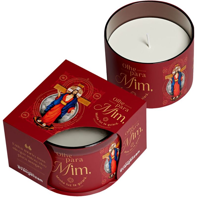 Vela-Perfumada-Jesus-das-Santas-Chagas-Copo-de-Vidro-Olhe-para-Mim