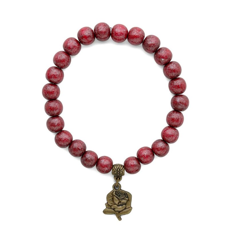 Pulseira Santa Teresinha Pingente de Rosa -2-