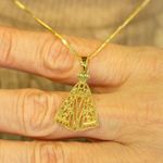 Colar Vazado Nossa Senhora Aparecida Banhado a Ouro