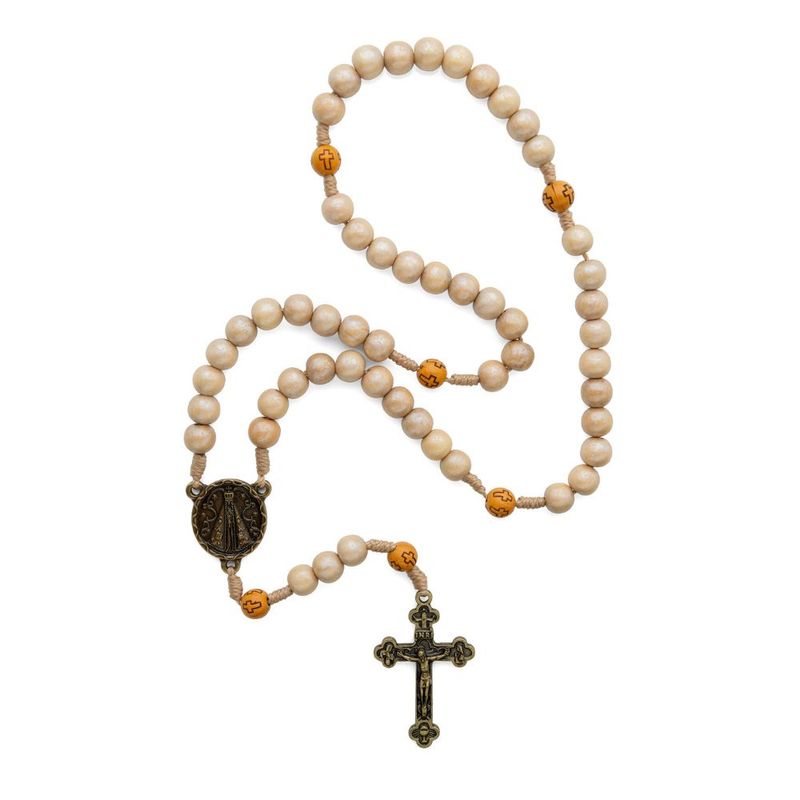Terco Nossa Senhora Aparecida Madeira Dourada -3-