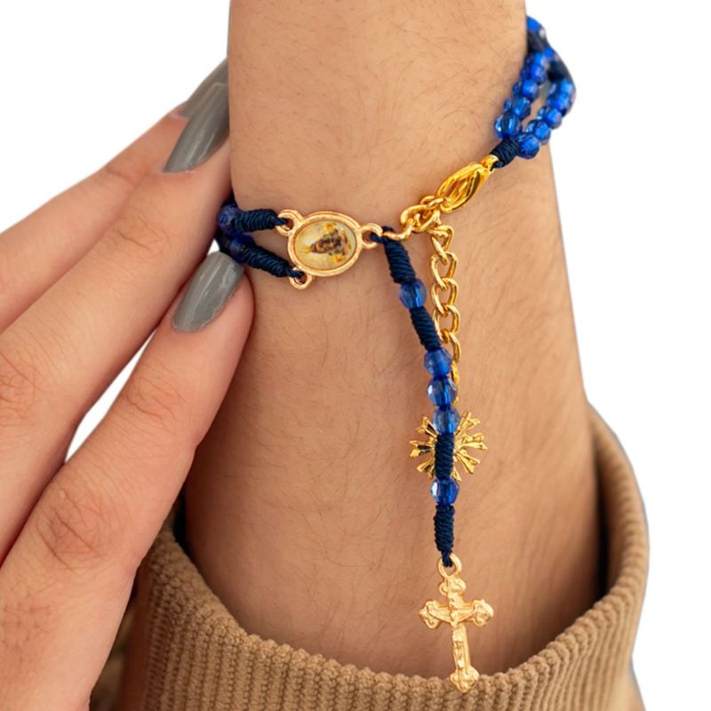 Pulseira Terco Nossa Senhora Aparecida Azul -2-