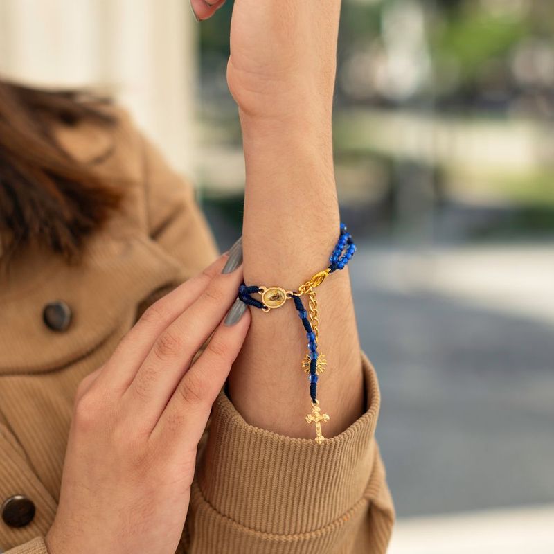 Pulseira Terco Nossa Senhora Aparecida Azul -3-